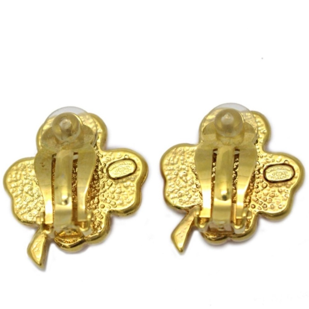 CHANEL CC Clover Clip On Earrings - Picture 7 of 12